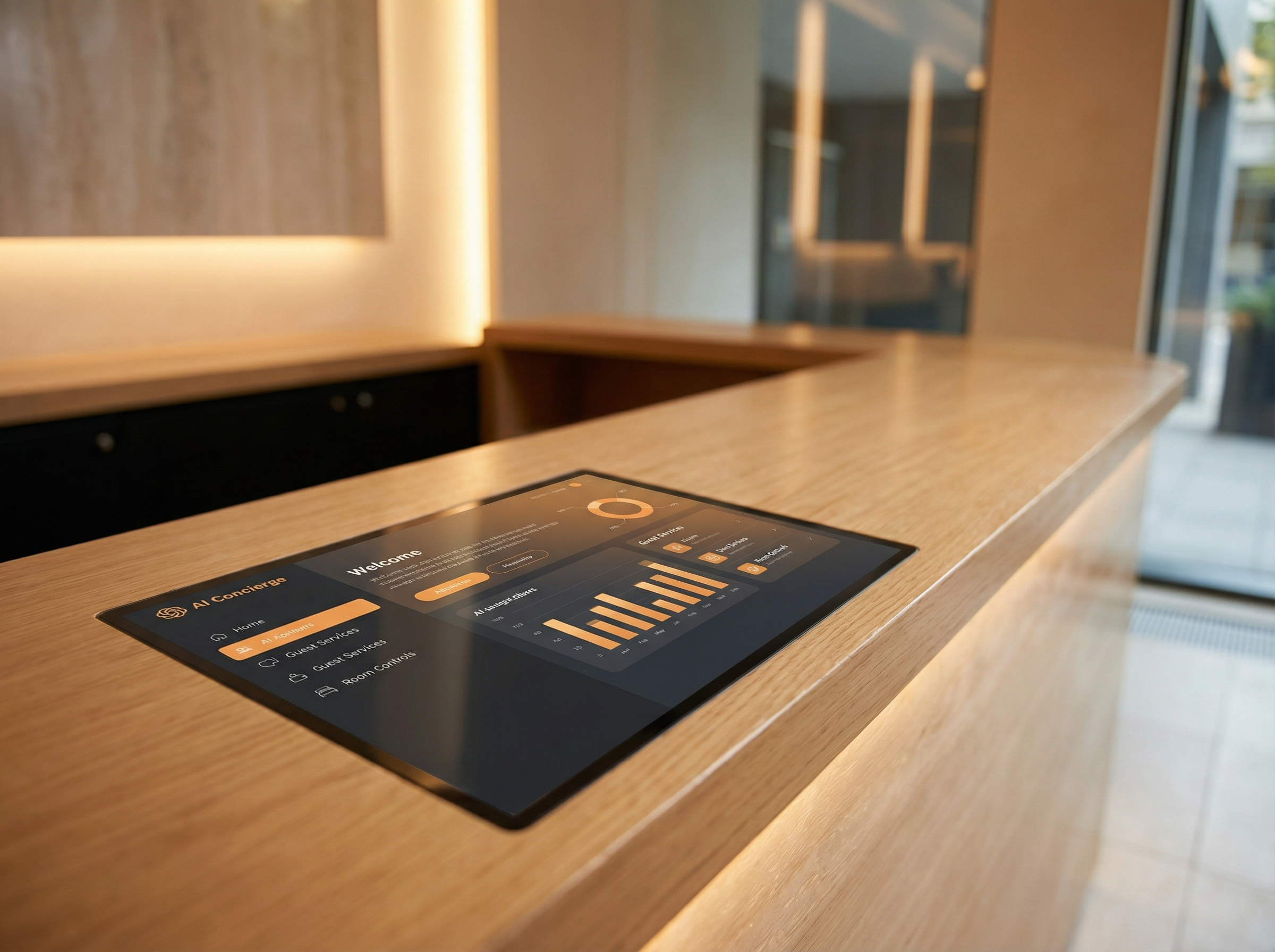 AI dashboard integrated into hotel front desk